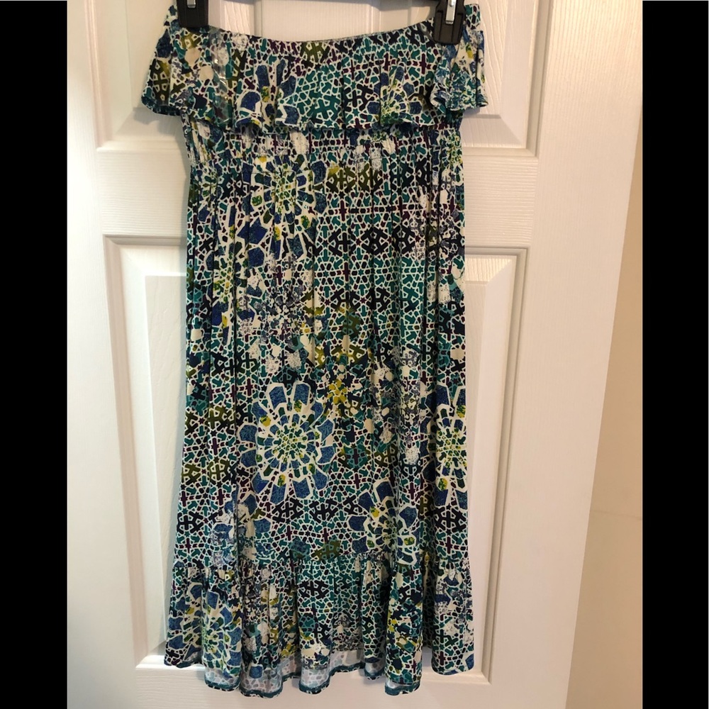 Strapless multicolor dress